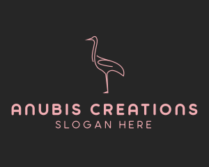 Pink Flamingo Monoline logo design