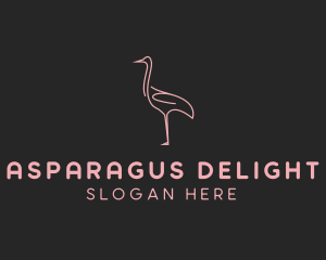 Pink Flamingo Monoline logo design