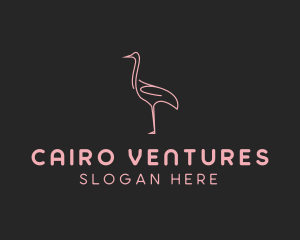 Pink Flamingo Monoline logo design