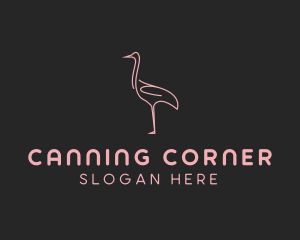 Pink Flamingo Monoline logo design