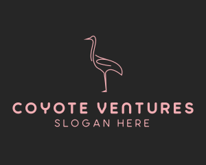 Pink Flamingo Monoline logo design