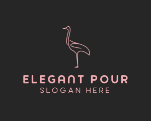 Pink Flamingo Monoline logo design