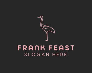 Pink Flamingo Monoline logo design