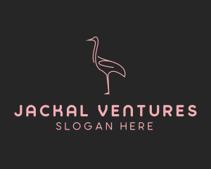 Pink Flamingo Monoline logo design