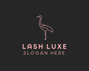 Pink Flamingo Monoline logo design