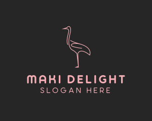 Pink Flamingo Monoline logo design