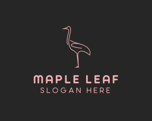 Pink Flamingo Monoline logo design