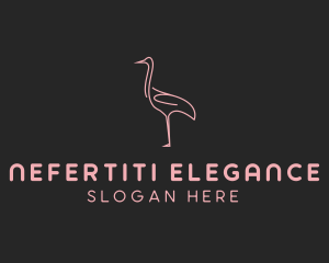 Pink Flamingo Monoline logo design