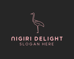 Pink Flamingo Monoline logo design