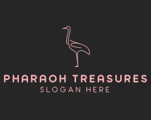 Pink Flamingo Monoline logo design