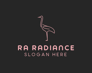 Pink Flamingo Monoline logo design