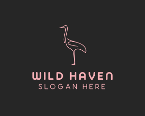 Pink Flamingo Monoline logo design