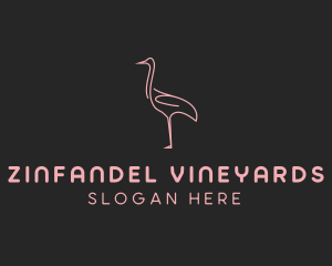 Pink Flamingo Monoline logo design