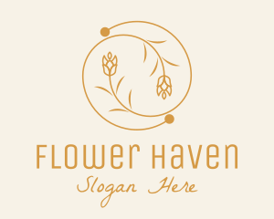 Gold Flower Spiral logo design