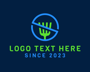 Utensil - Fork Letter S logo design