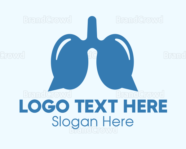 Blue Respiratory Lungs Chat Logo