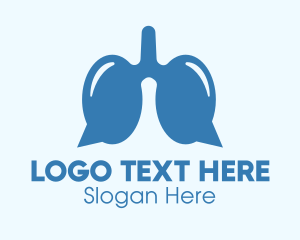 Speech Bubble - Blue Respiratory Lungs Chat logo design