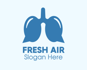 Blue Respiratory Lungs Chat logo design