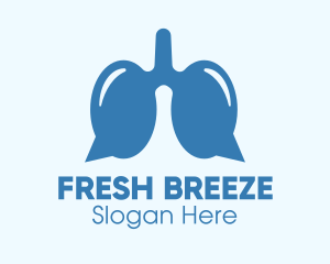 Blue Respiratory Lungs Chat logo design