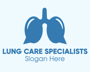 Blue Respiratory Lungs Chat logo design