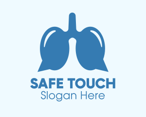 Contactless - Blue Respiratory Lungs Chat logo design