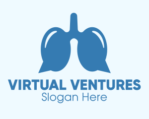 Blue Respiratory Lungs Chat logo design