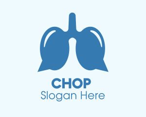 Message - Blue Respiratory Lungs Chat logo design