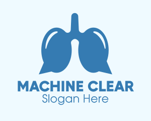 Telemedicine - Blue Respiratory Lungs Chat logo design