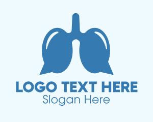 Lung - Blue Respiratory Lungs Chat logo design