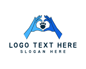 Litter - Heart Sign Pet Paw logo design