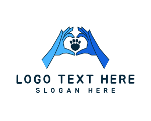 Animal Care - Heart Sign Pet Paw logo design