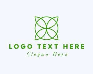 Monoline - Circle Leaf Organic logo design
