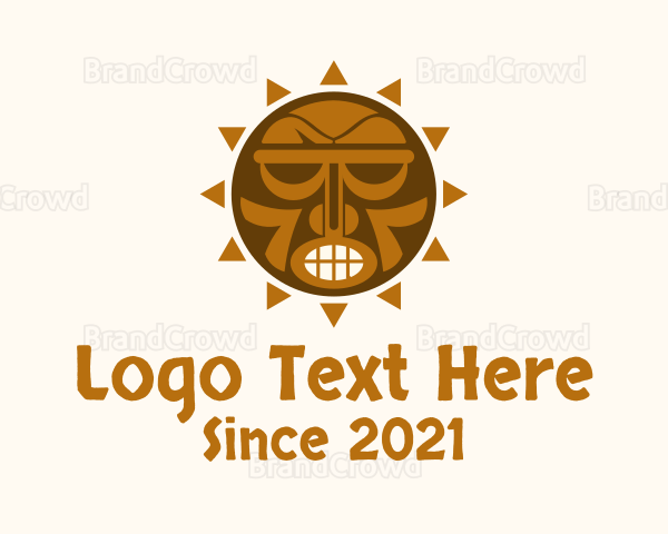 Tribal Aztec Sun Logo