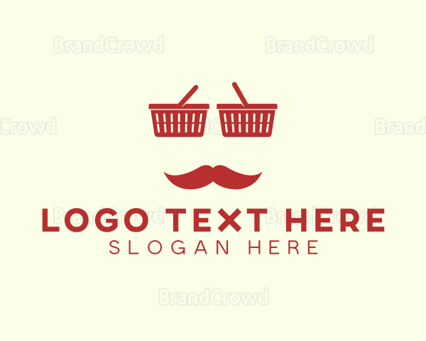 Shopper Man Mustache Logo