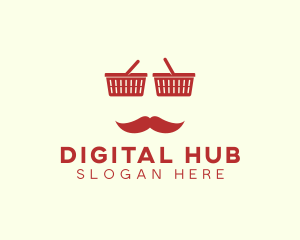 Website - Shopper Man Mustache logo design