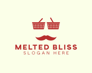 Shopper Man Mustache logo design