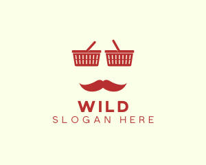 Shopping - Shopper Man Mustache logo design