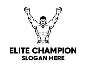 Champion - Strong Muscle Man logo design