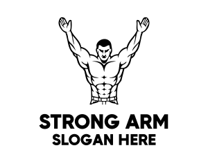 Strong Muscle Man logo design