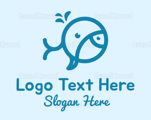 Blue Whale Fish Logo