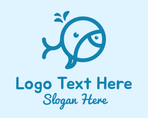 Marine Life - Blue Whale Fish logo design