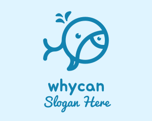 Aquarium - Blue Whale Fish logo design