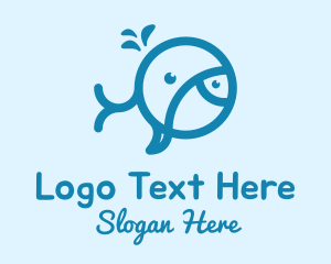 Stroke - Blue Whale Fish logo design