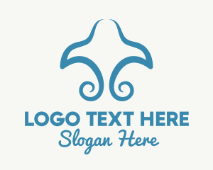 Amusement - Blue Stingray Swirl logo design