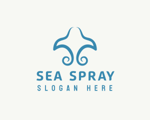 Blue Stingray Swirl logo design