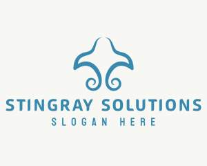 Stingray - Blue Stingray Swirl logo design