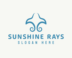 Blue Stingray Swirl logo design