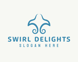 Blue Stingray Swirl logo design