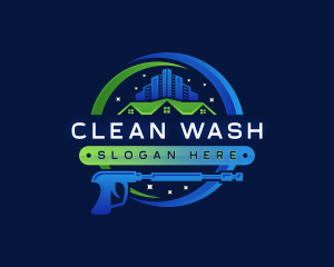 Power Wash Building Cleaner logo design