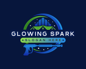 Power Wash Building Cleaner logo design